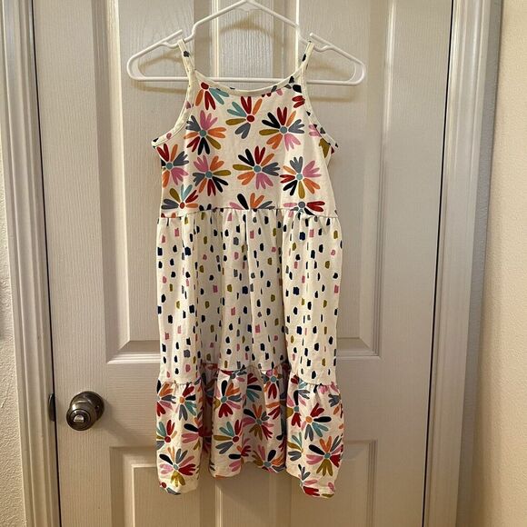 Hanna Andersson Mix It Up Midi Dress Rainbow Aster Floral Girls Size 130 US 8 - Picture 1 of 10